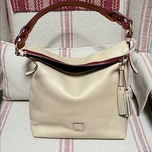 Dooney & Bourke Cream Leather Hobo Bag